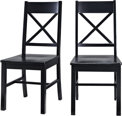Walker Edison 6-Piece Black Solid Wood Dining Set