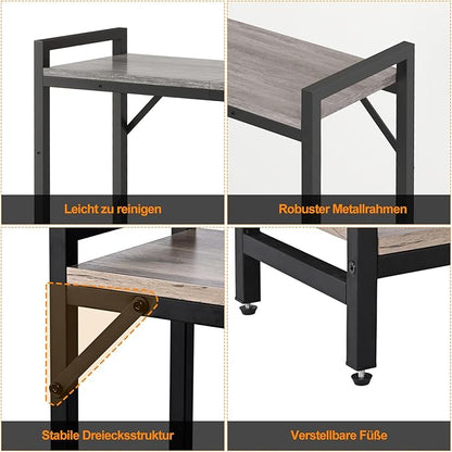 Narrow Console Table, Small Entryway Table, Sofa Table with 2 Support Bar, Industrial Couch Table, Thin Side Table, Display Table for Living Room, Hallway, Bedroom, Foyer, Grey