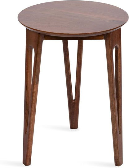 Kate and Laurel Kershaw Mid-Century Modern Round Side Table, 16 x 16 x 22, Walnut Brown, Transitional Circle Living Room End Table with Tapered Hairpin Legs for Use as Bedroom Nightstand Table