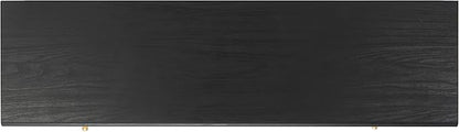 SAFAVIEH Beatrix TV Stand for up to 60" Flatscreen – Black & Oak, 2 Doors with Interior Storage, 1 Open Shelf, Entertainment Media Console (MED9607A)