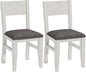 Solid Wood Dining Chairs Set of 2, Farmhouse Kitchen Chairs with Upholstered Cushion, Easy Assembly for Dining Room, Kitchen, Washed Gray