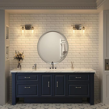VONLUCE Bathroom Vanity Light, 2 Light Bathroom Light Fixture Over Mirror, Bathroom Wall Lamp with Clear Glass, Modern Brushed Nickel Vanity Lighting fixtures for Bathroom, Bedroom, Hallway