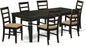 East West Furniture LGPF7-BLK-C 7 Piece Kitchen Table Set Consist of a Rectangle Dining Table with Butterfly Leaf and 6 Linen Fabric Upholstered Dining Chairs, 42x84 Inch, Black
