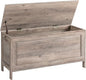 HOOBRO Toy Box, Retro Wooden Look Storage Chest with Safety Hinge, Entryway Storage Bench Supports 220 lb, 39.4 x 15.7 x 18.9 Inches Toy Chest Organizer, Easy Assembly (Greige) BG100CW01