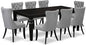 East West Furniture LGDA9-BLK-27 9 Piece Kitchen Set Consists of a Rectangle Dining Table with Butterfly Leaf and 8 Polyester Fabric Upholstered Chairs, 42x84 Inch, Black