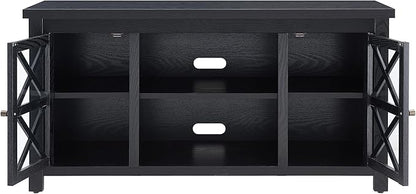 Henn&Hart Rectangular TV Stand for TV's up to 55" in Black, TV Stands for the Living Room