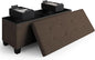 STORAGEBUD Storage Ottoman Bench with Bins, 43-in Storage Bench for Bedroom End of Bed, Folding Foot Rest Ottoman for Living Room Max 660lbs, Fabric Ottomans, Brown