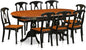 East West Furniture PLKE9-BCH-W 9 Piece Dining Table Set Includes an Oval Dining Room Table with Butterfly Leaf and 8 Wood Seat Chairs, 42x78 Inch, Black & Cherry