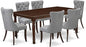 East West Furniture DODA7-MAH-27 7 Piece Dining Set Consists of a Rectangle Kitchen Table with Butterfly Leaf and 6 Polyester Fabric Upholstered Chairs, 42x78 Inch, Mahogany