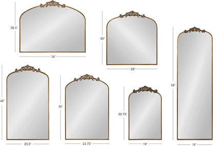 Kate and Laurel Arendahl Traditional Ornate Wall Mirror, 19 x 31, Antique Silver, Decorative Mirror with Baroque Inspired Detailing