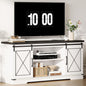 CABIHOME Farmhouse TV Stand and Entertainment Center for TV Up to 65 Inches with Sliding Barn Doors and Adjustable Shelf, TV Media Storage Console Table and Furniture for Living Room, Bedroom, White