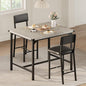 IDEALHOUSE Dining Table Set for 2 w/Counter Height Table & 2 Upholstered Bar Stools, 3-Piece Kitchen Table Set with Footrest & Corner Protector, for Kitchen Room, Apartment, Pub