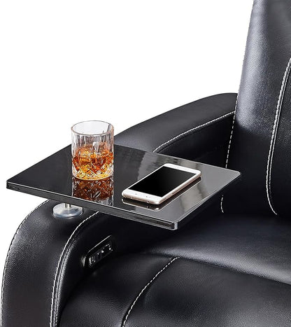 Home Theater Seating Series Swivel Tray Table for Wei lianda Home Theater Seat Bright Black