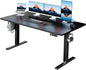 HUANUO 55" x 28" Electric Standing Desk Adjustable Height, 4 Memory Height Settings, Headphone Hook, Cable Manager, Sit Stand Up Desk for Home Office & Computer Workstation, Black