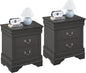 Yaheetech Fully-Assembled Nightstands Set of 2, 2-Drawer Nightstands Large Classic Bedside Tables with Storage, Wooden Painted Storage Cabinet for Bedroom, 21.5" L×16" W×24.5" H, Rustic Gray