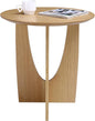 Get Set Style Round End Table Accent Side Table Circle Wood Corner Table Small Modern Coffee Table for Living Room or Bedroom Nightstand (Natural Finish)