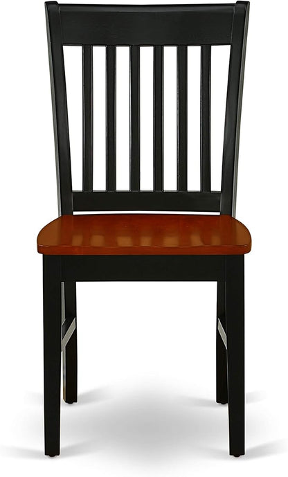 East West Furniture QUNO7-BCH-W 7 Piece Dining Room Table Set Consist of a Rectangle Kitchen Table with Butterfly Leaf and 6 Dining Chairs, 40x78 Inch, Black & Cherry