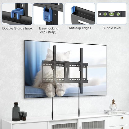 Suptek Tilt TV Wall Mount Bracket for Most 42-90 inch TV, Universal Mount with Max 800x400mm VESA and 154lbs Loading Capacity, Fits Studs 16” 18“ 24" Apart, Low Profile with Bubble Level (MT5084)