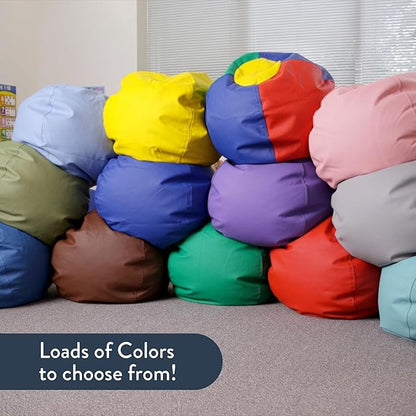 Children's Factory 26" Round Bean Bag, Bean Bag Chair with Water-Resistant Cover for Kids, Flexible Seating for Classroom Elementary, Easy to Clean, Aqua