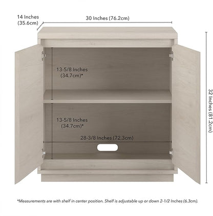 Henn&Hart Presque Accent Cabinet, 30" Wide, Alder White