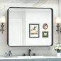TokeShimi 42x36 Black Bathroom Mirror for Wall Vanity Mirror with Brushed Metal Frame Non-Rusting Aluminum Alloy for Modern Farmhouse Bedroom Living Room Decor (Horizontal/Vertical)