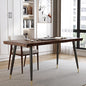 Modern Simple Style 55" Standing Desk Study Computer Desk - Black Metal Frame, Solid Wood Planks, for Home Office Bedroom