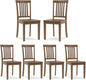 COLAMY Wooden Dining Chairs Set of 6, Solid Rubberwood Kitchen & Dining Room Chairs, Farmhouse Rustic Side Chairs for Dining Table, Anti-Slip Protection, Classic Windsor Style Seating, Oak Light Brown