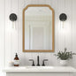 WallBeyond Wood Frame Wall Mirror Rounded Corner Arch Rectangle Mirror for Entryway, Living Room or Bedroom Home Decor - Light Woodgrain [20" x 30" Natural Color]