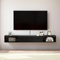 Pmnianhua Floating TV Stand with Drawer,74'' Wall-Mounted TV Cabinet,Floating TV Console,Under TV Entertainment Shelf with Storage for Bedroom Living Room(Black)