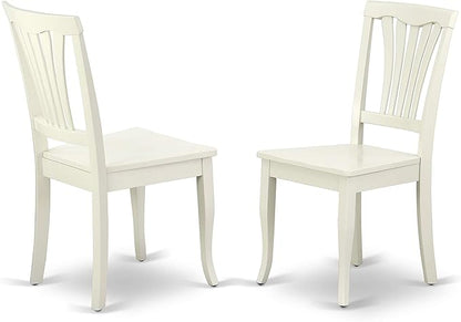 East West Furniture DOAV7-LWH-W 7 Piece Kitchen Table Set Consist of a Rectangle Dining Table with Butterfly Leaf and 6 Dining Room Chairs, 42x78 Inch, Linen White