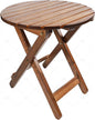 Outdoor Patio Side Table Round Small Wood End Table Folding Coffee Furniture for Living Room, Bedroom, Plant Stand, Camping Portable Brown