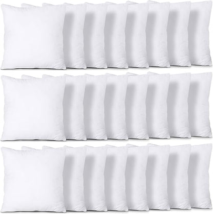 Utopia Bedding Throw Pillows (Set of 24, White), 14 x 14 Inches Pillows for Sofa, Bed and Couch Decorative Stuffer Pillow