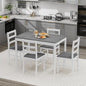 Giantex Dining Table Set with Kitchen Table, Dining Chairs, Compact Space-Saving Dinette Set for Small Space, Breakfast Nook, Dining Room, Kitchen Table Chairs Set for 4 (Grey)