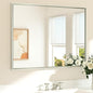 TETOTE Brushed Nickel Bathroom Mirror for Over Sink 40" x 30" Brushed Nickel Beveled Framed Rectangle Vanity Mirror for Bathroom, Bedroom, Entryway, Living Room, Tempered Glass, Stronger Frame
