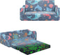 Kids Couch Extra Large,Glow in The Dark 2-in-1 Folding Kids Sofa Bed for Boys,2 Seats Convertible Sleeper Lounger Toddler Couch for Children Bedroom Playroom Nursery,Marine