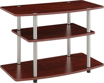 Convenience Concepts Designs2Go No Tools 3-Tier TV Stand 31.5" - Entertainment Center for TVs up to 37 Inches, Modern TV Console with Shelves for Living Room, Family Room, Cherry
