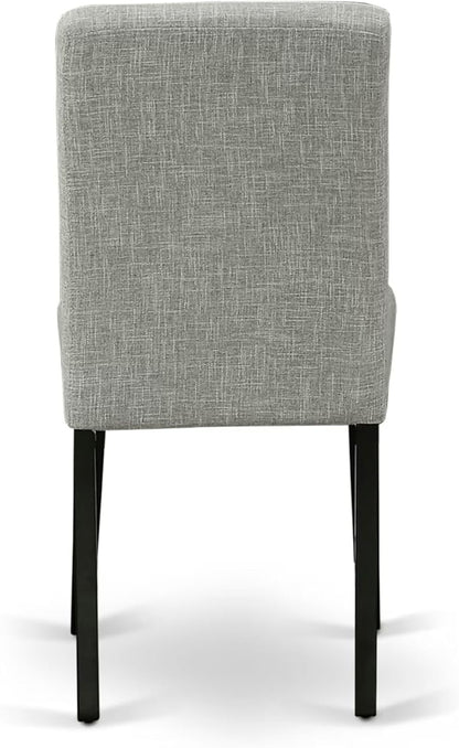 East West Furniture V697AB106-6 6 Piece Dinette Set Contains a Rectangle Dining Room Table with V-Legs and 4 Shitake Linen Fabric Upholstered Chairs with a Bench, 40x72 Inch, Multi-Color