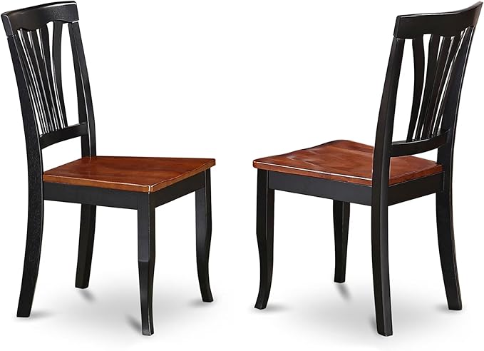 East West Furniture DOAV9-BCH-W 9 Piece Dining Table Set Includes a Rectangle Dining Room Table with Butterfly Leaf and 8 Wooden Seat Chairs, 42x78 Inch, Black & Cherry