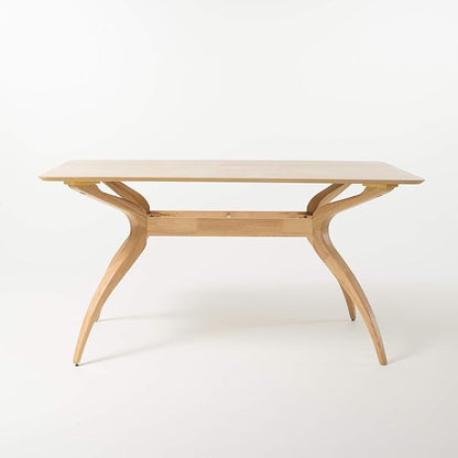 Christopher Knight Home Idalia Curved Leg Rectangular Dining Set, 5-Pcs Set, Natural Oak / Green Tea