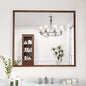 WEER Bathroom Mirror, 40x36 Inch Wall Mirror, Walnut Wood Grain Framed Mirror, Rectangle Vanity Mirror, Tempered Glass, Anti-Rust, Hangs Horizontally or Vertically