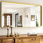 55"x 30" Gold Bathroom Mirror - Aluminum Framed Wall Mirror, Bathroom Wall Mounted Vanity Mirror, Bedroom, Living Room Wall Mirror, Hang Horizontally or Vertically