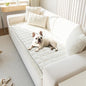 OTOB Couch Covers for 3 Cushion Sofa Pet Friendly, Plush Fuzzy Non Slip Sofa Covers Washable, Soft All Seasons Sofa Slipcovers Furniture Protector Dog Bed Mat (Cream, 27.6" x 82.7")