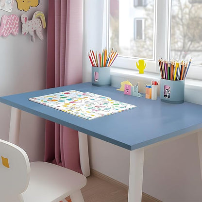 Kaboon 55x27.5 in Tabletop, Wood Desktop One Piece Standing Desk Top Only, Reversible Melamine Countertop for Home and Office,Grayish Blue