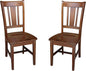 IC International Concepts, Set of Two San Remo SplatBack Dining Chairs, Espresso, 225lbs wt capacity, Solid Real Wood, Sturdy Parawood, Espresso