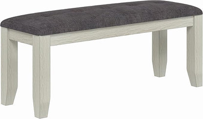 Solid Wood Dining Table, Part of Dining Table Set- Mix and Match Table, Chair, and Bench Sold Separately for Dining Room, Kitchen, Grey