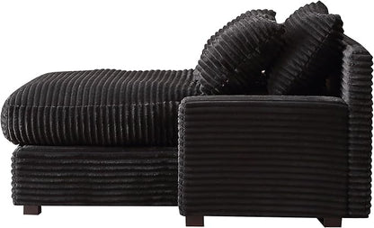 48.8" W Oversized Chaise Daybed Lounge Sleeper Chair Bed for Living Room Reading Bedroom, Indoor Cloud Chaise Sofabed Plush Corduroy Upholstered Sleeper Couch W/3 Pillows for Home/Apartment