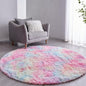 FJZFING Rainbow Round Rug Ultra-Soft Plush Modern 6x6 Circle Area Rug for Kid's Bedroom, Fluffy Shag Circular Rug for Nursery Room, Non-Slip Home Decor Colorful Carpet for Teen's Room