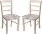 Set of Two Madrid Ladderback Dining Chairs, Unfinished