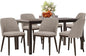 COLAMY 60 Inch Rectangular Kitchen Dining Table for 6, Modern Farmhouse Dining Table Set for 6, Wood Dining Table and Upholstered Dining Chairs for Kitchen, Dining Room, Restaurant, Brown/Camel