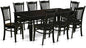 East West Furniture LGGR9-BLK-W 9 Piece Modern Dining Table Set Includes a Rectangle Wooden Table with Butterfly Leaf and 8 Dining Chairs, 42x84 Inch, Black